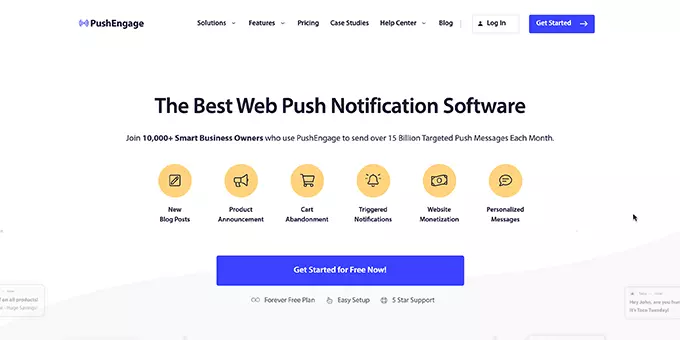 PushEngage website